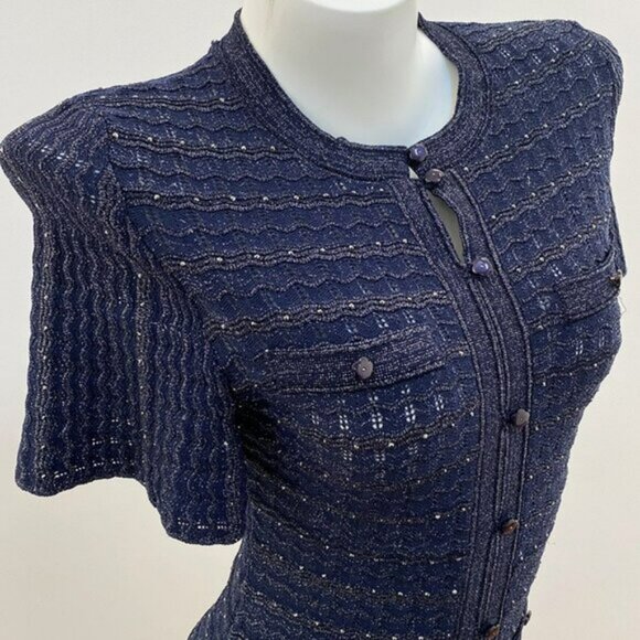 Sandro Paris Knitted Rhinestone Maxi Dress - Picture 7 of 11